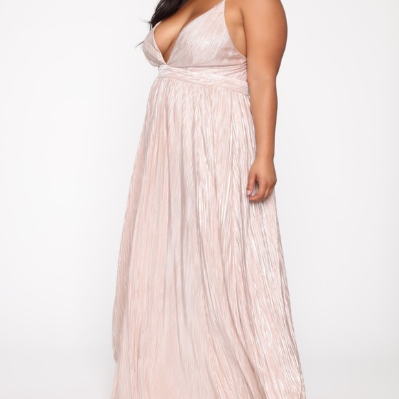 Pleated Maxi Dress - Champagne fashion nova - Picture 1 of 6